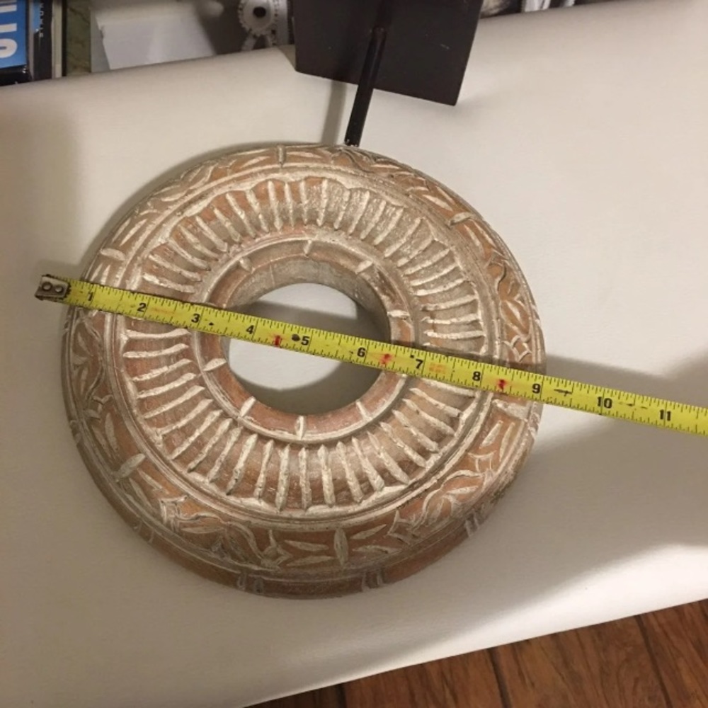 Round Carved Wood Sculpture - Picture 9 of 9